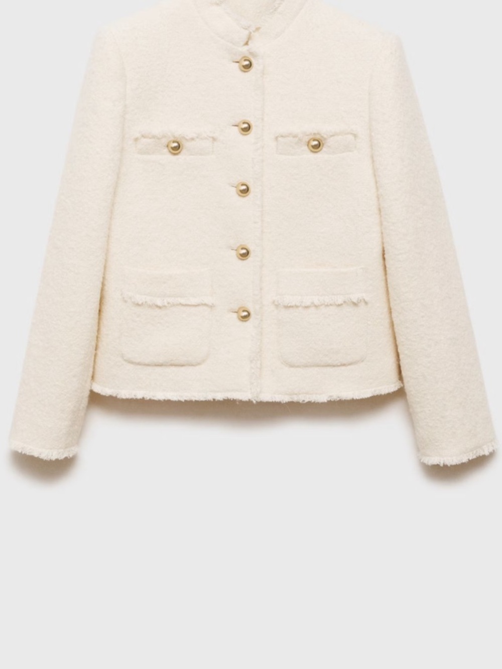 Mango Cream Tweed Button-Front Jacket - Picture 5 of 11